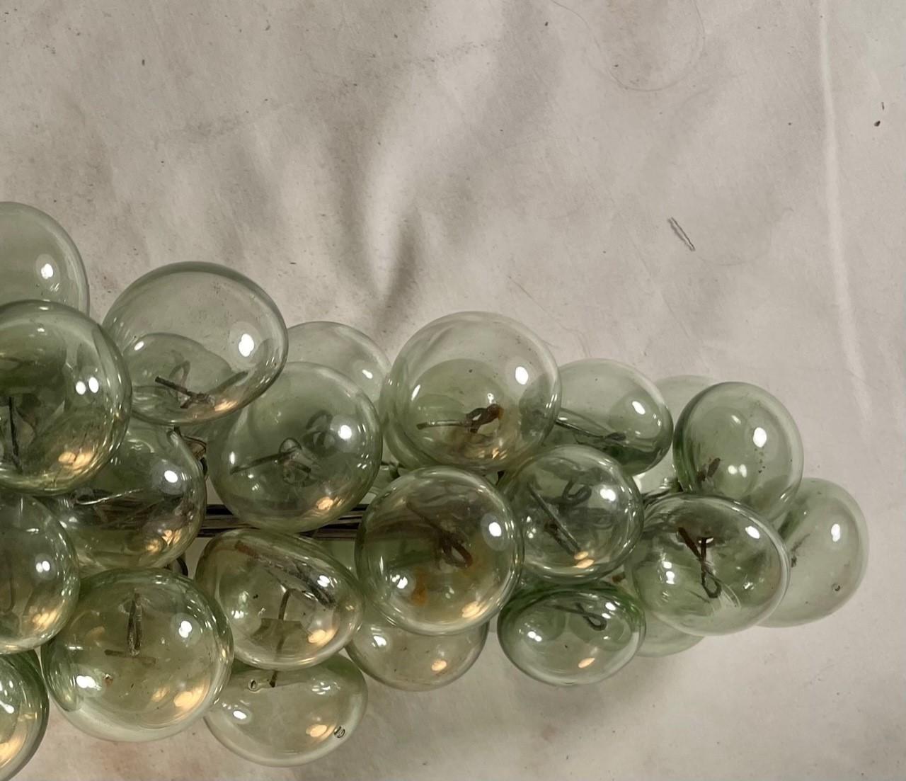 Vintage Blown Smokey Glass Grapes Sculpture In Good Condition For Sale In Vero Beach, FL