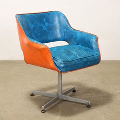 Vintage blu and orange American Armchair 60s-70s