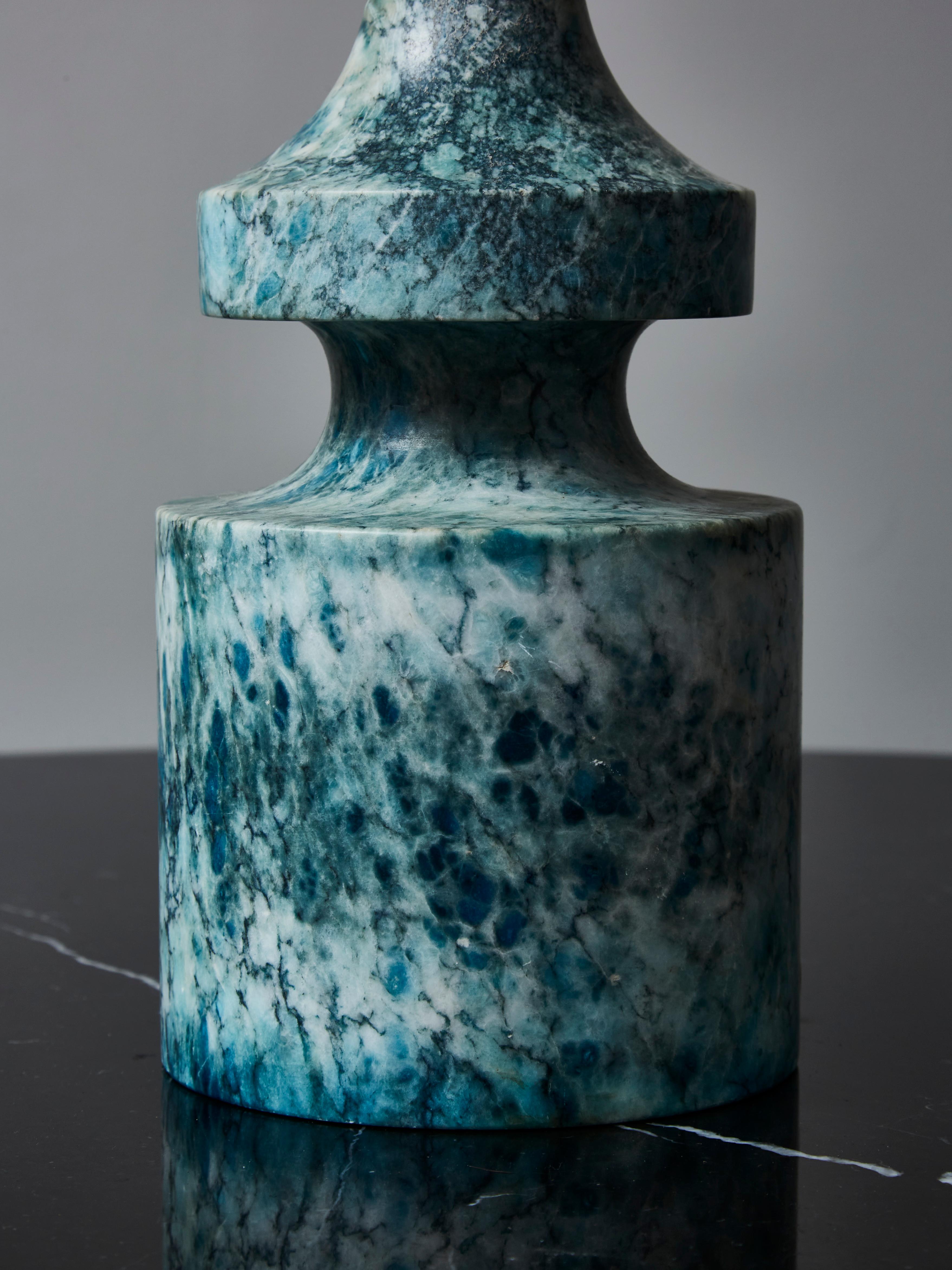 Late 20th Century Vintage Blue Alabaster Table Lamp