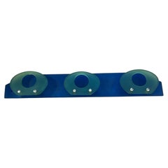 Vintage Blue and Aqua Green Frosted Murano Glass Coat Rack Italy 1980s