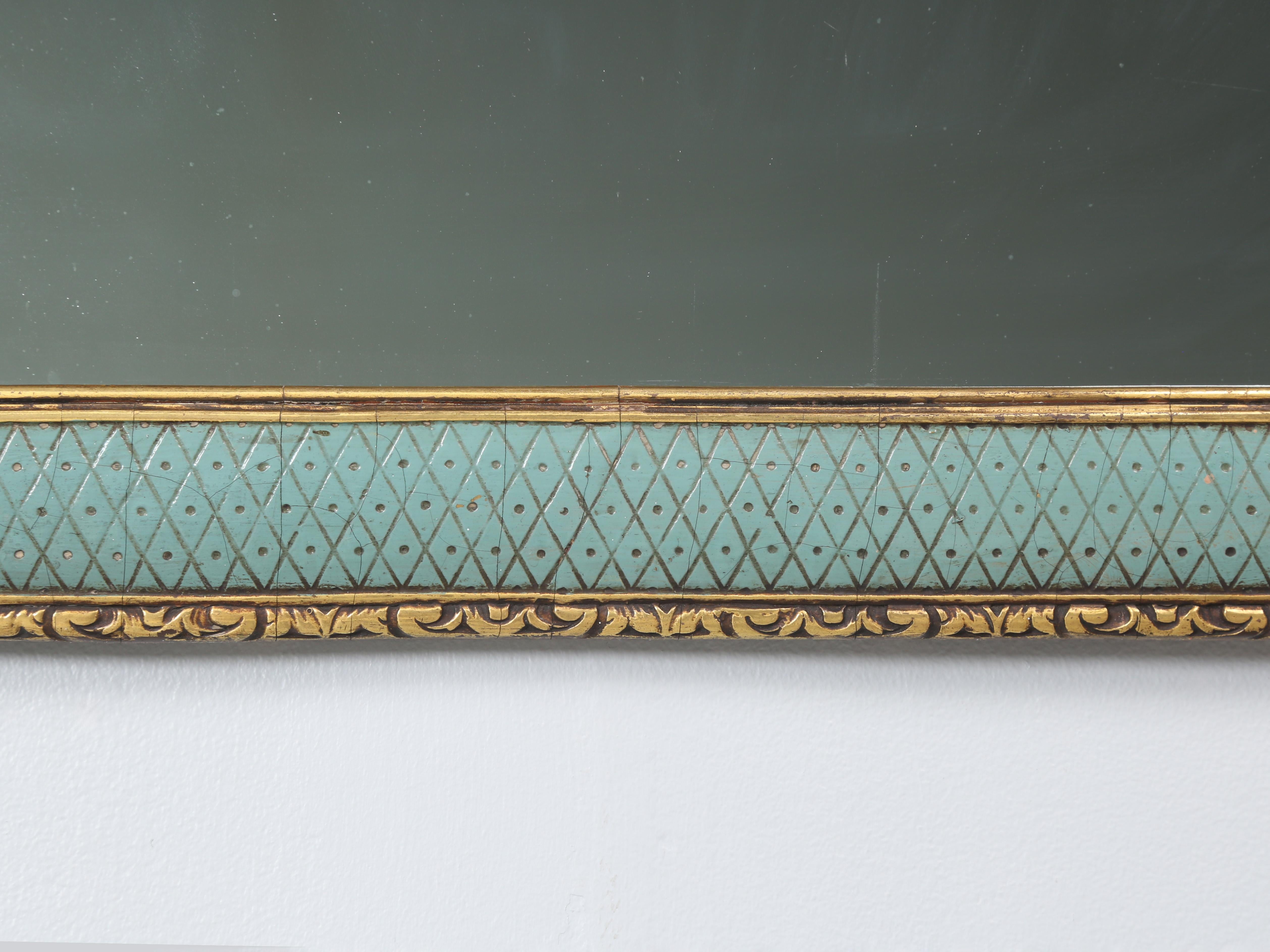 Vintage Blau und vergoldet Wandspiegel im Angebot 7