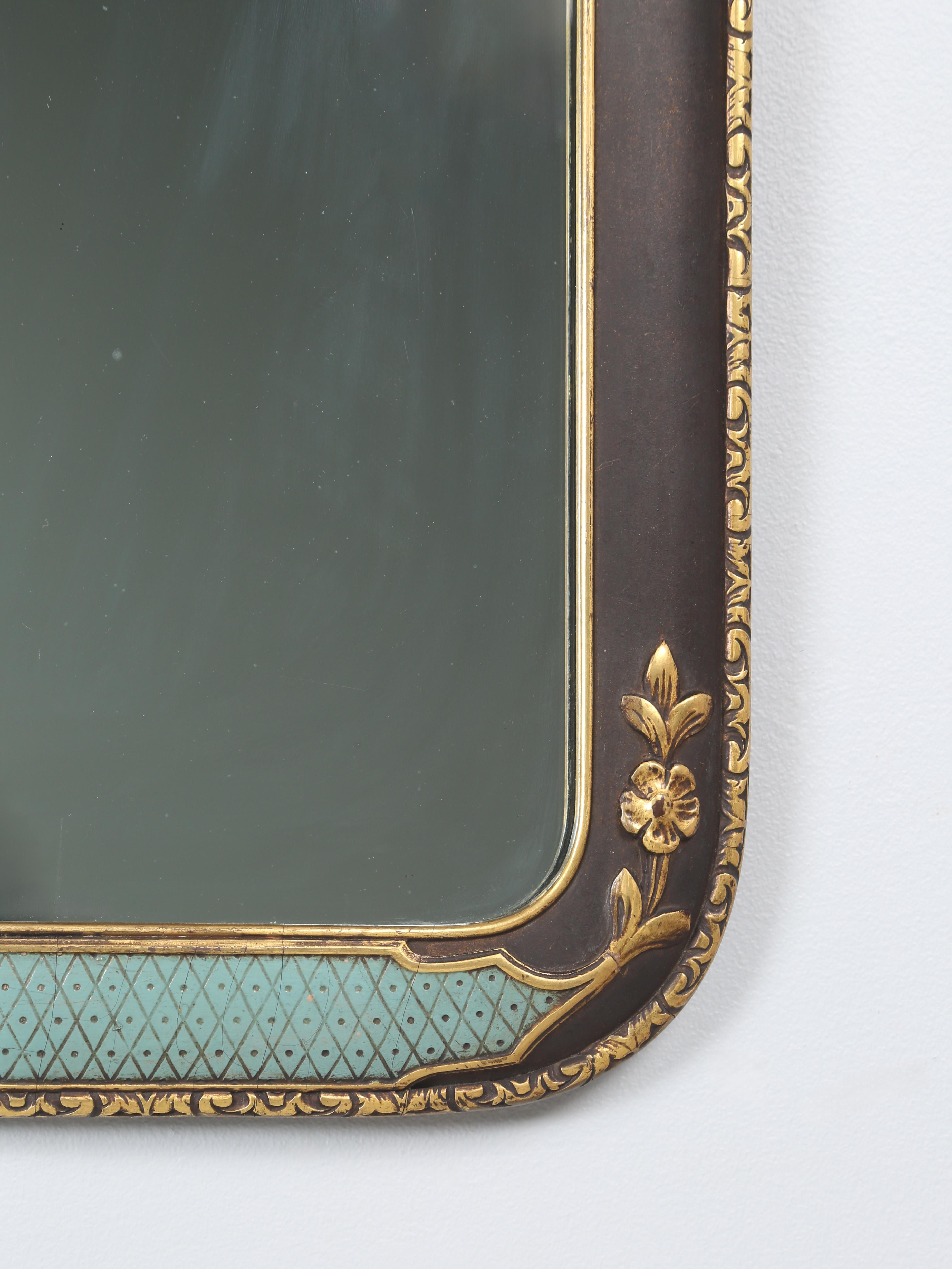 Vintage Blau und vergoldet Wandspiegel im Angebot 8