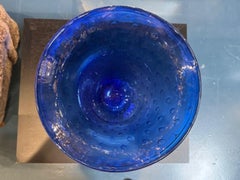 VIntage Blue and Gold Murano Glass Vase