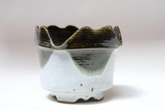 Vintage Blue and Green Studio Pottery Square Planter by Deanna Nichols