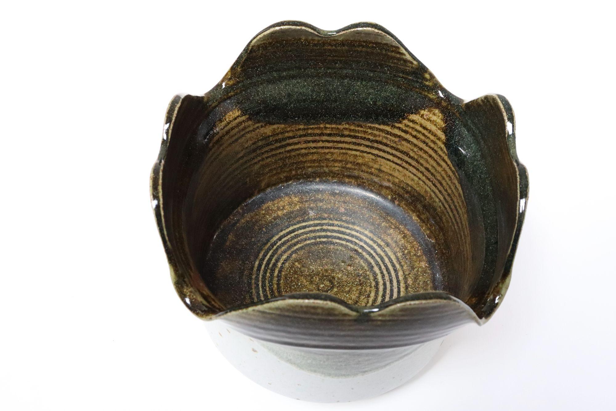 Viereckiger Übertopf in Blau und Grün von Studio Pottery by Deanna Nichols (Keramik) im Angebot