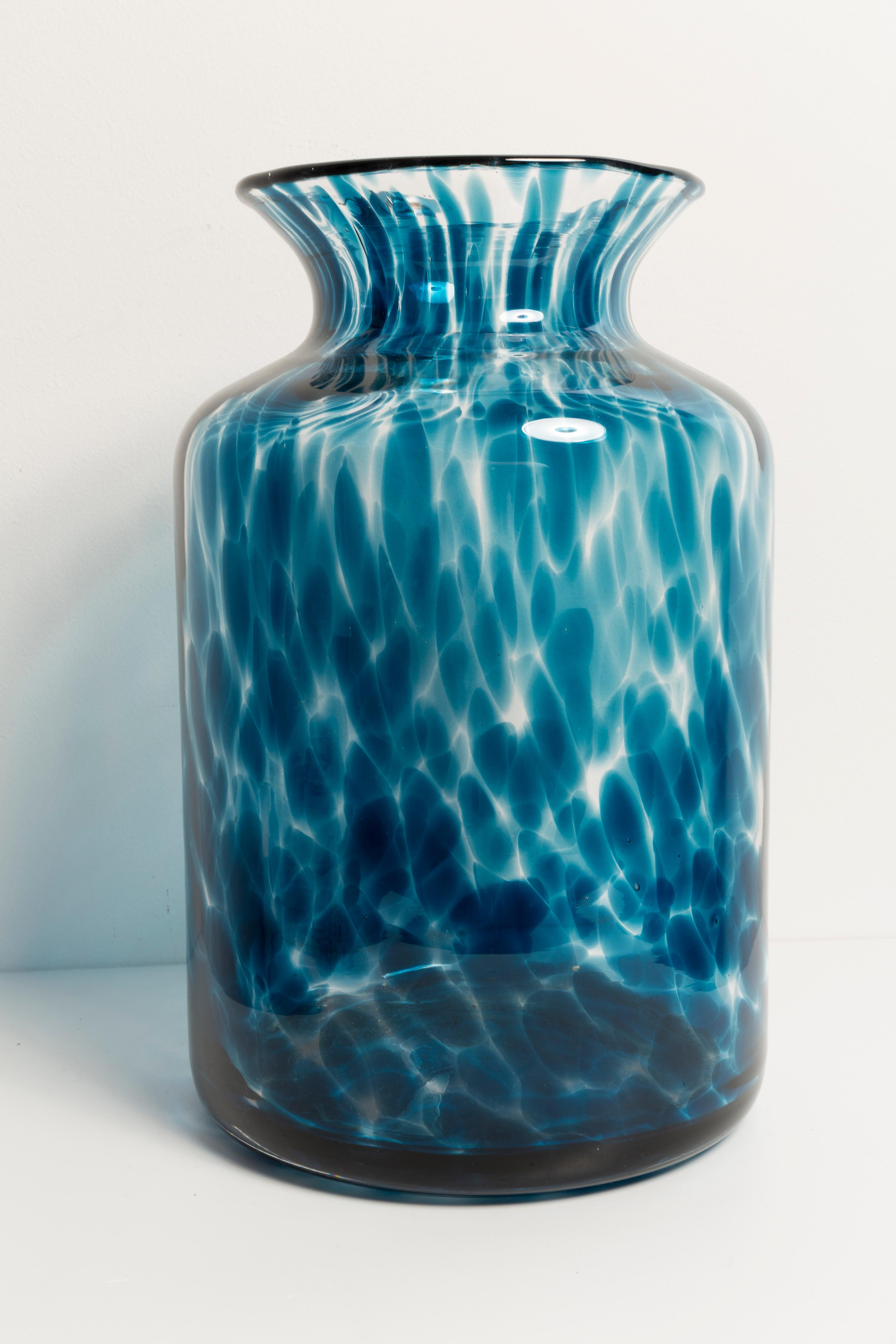 Czech Vintage Blue and Transparent Big Vase, 20th Century, Europe, 1960s