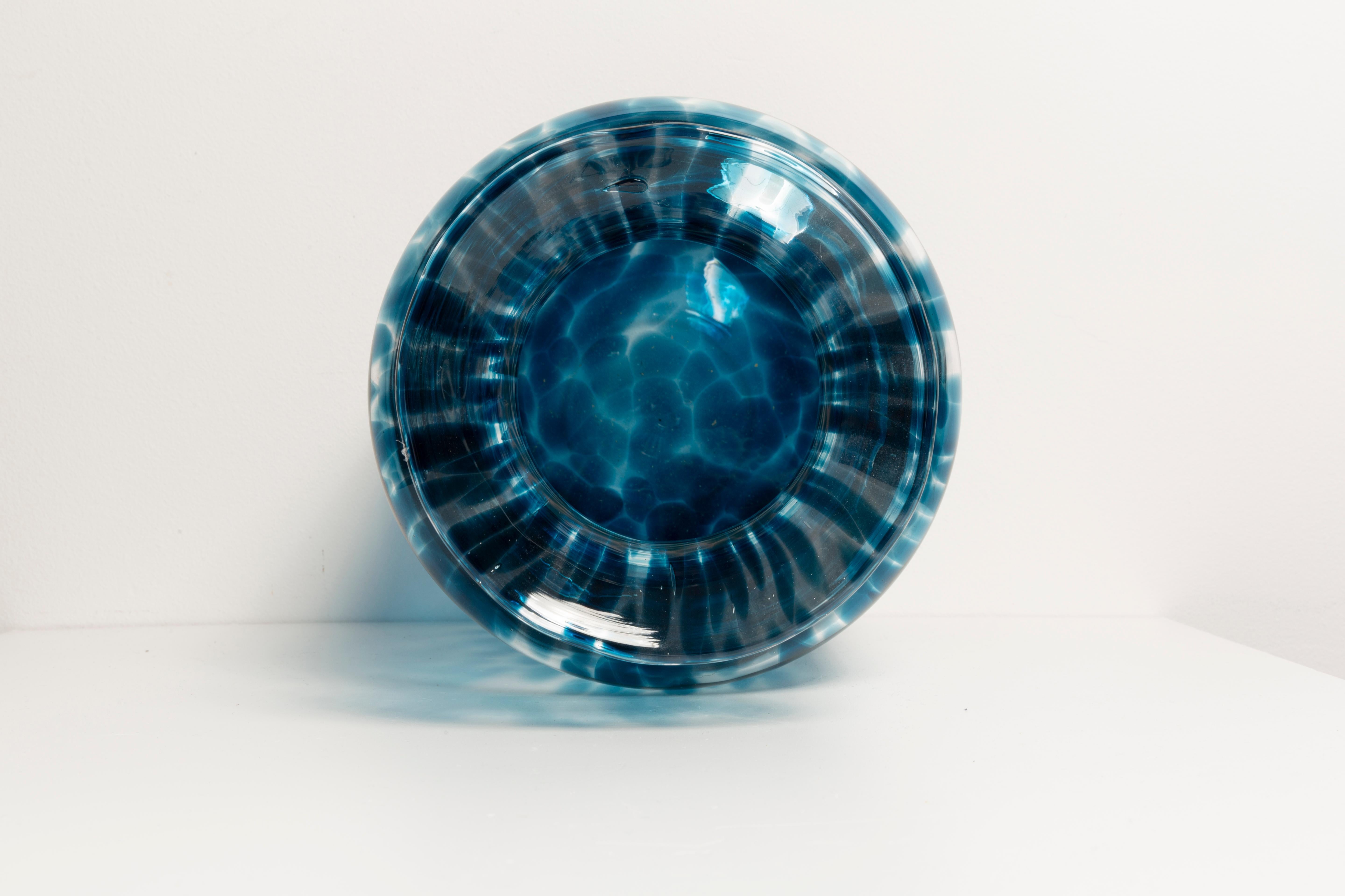 Glass Vintage Blue and Transparent Big Vase, 20th Century, Europe, 1960s