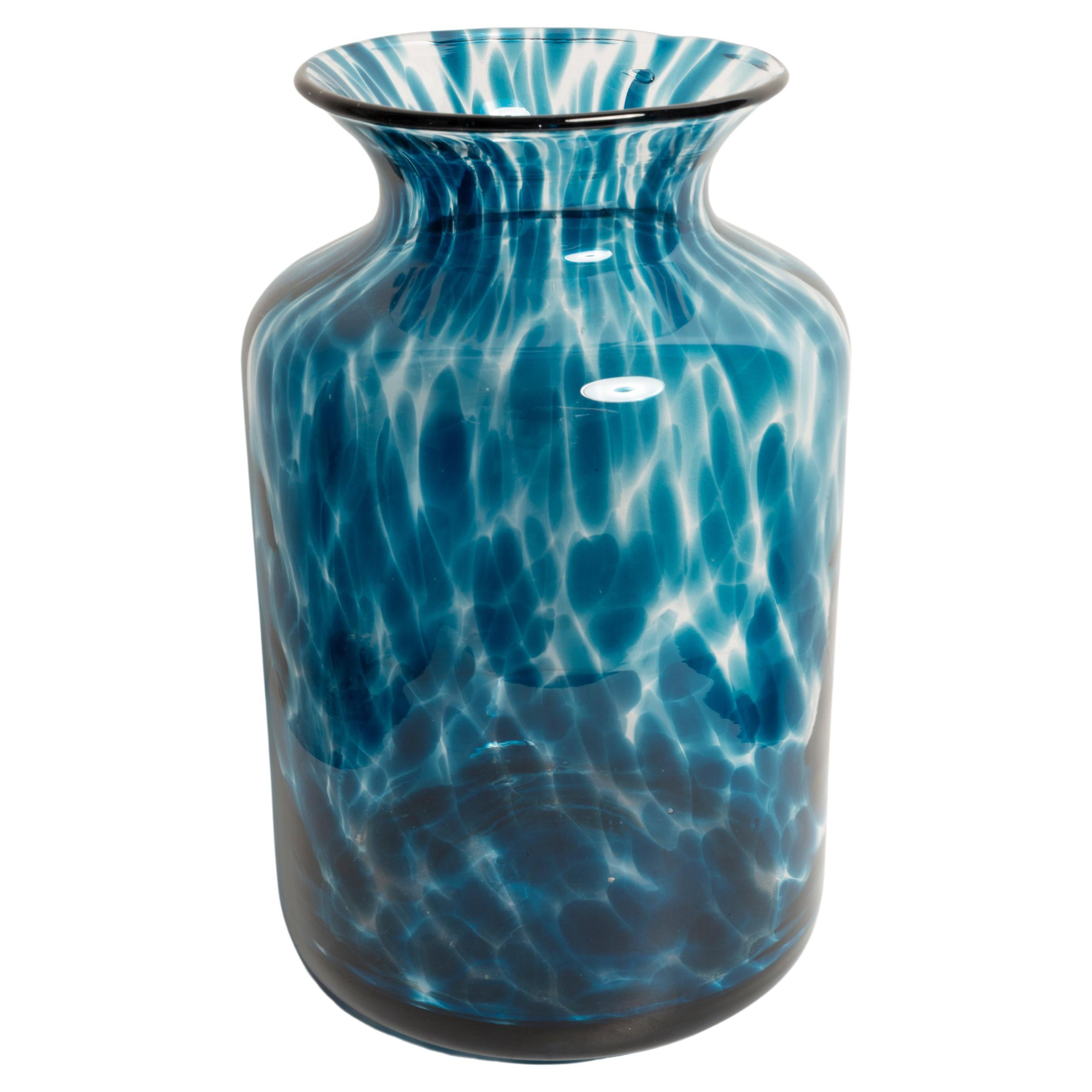 Vintage Blue and Transparent Big Vase, 20th Century, Europe, 1960s