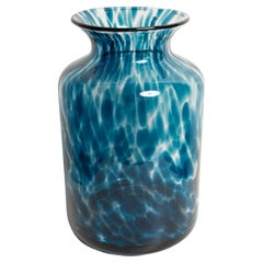 Grand vase bleu et transparent vintage, 20ème siècle, Europe, années 1960