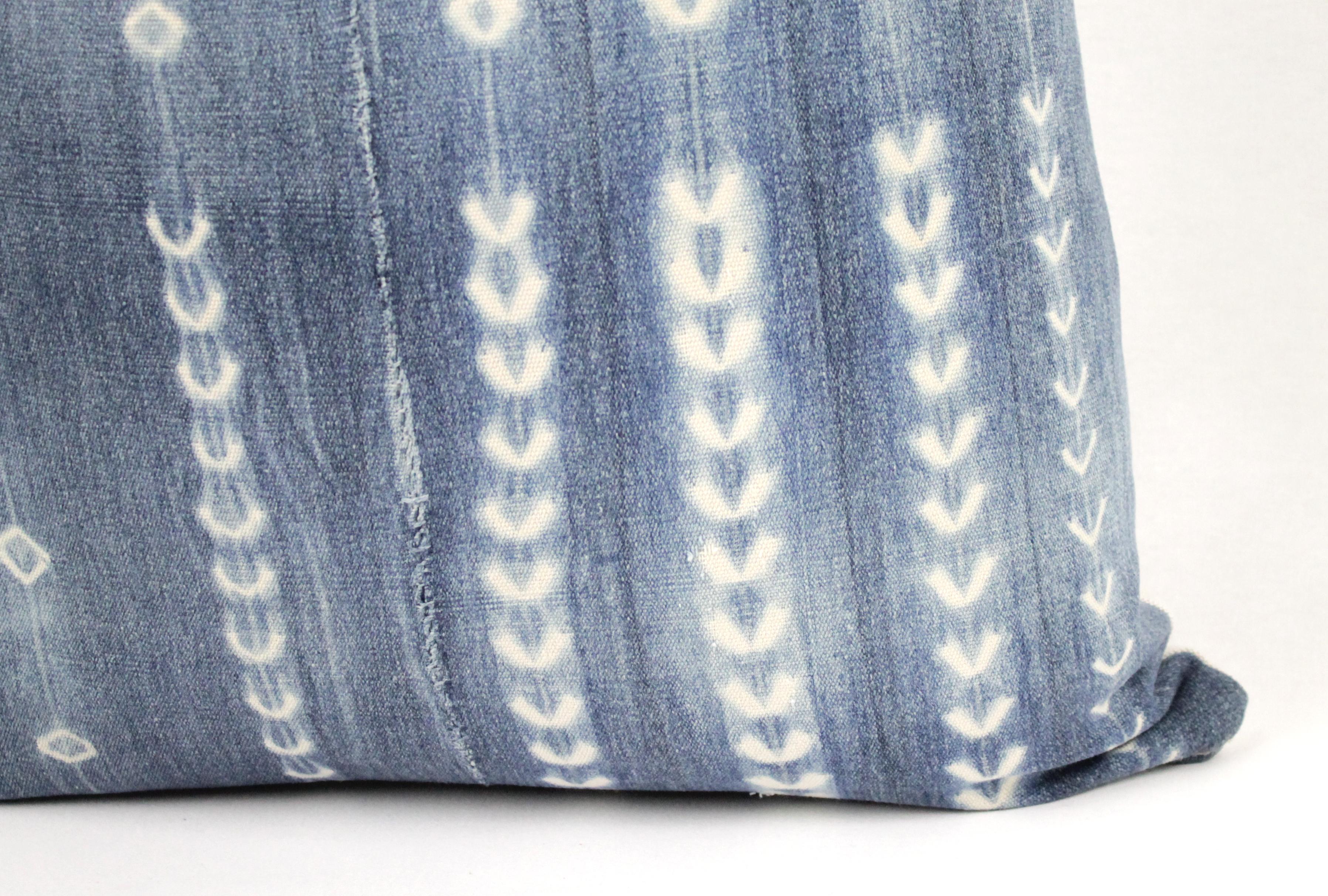 Cotton Vintage Blue and White Batik Style Pillows