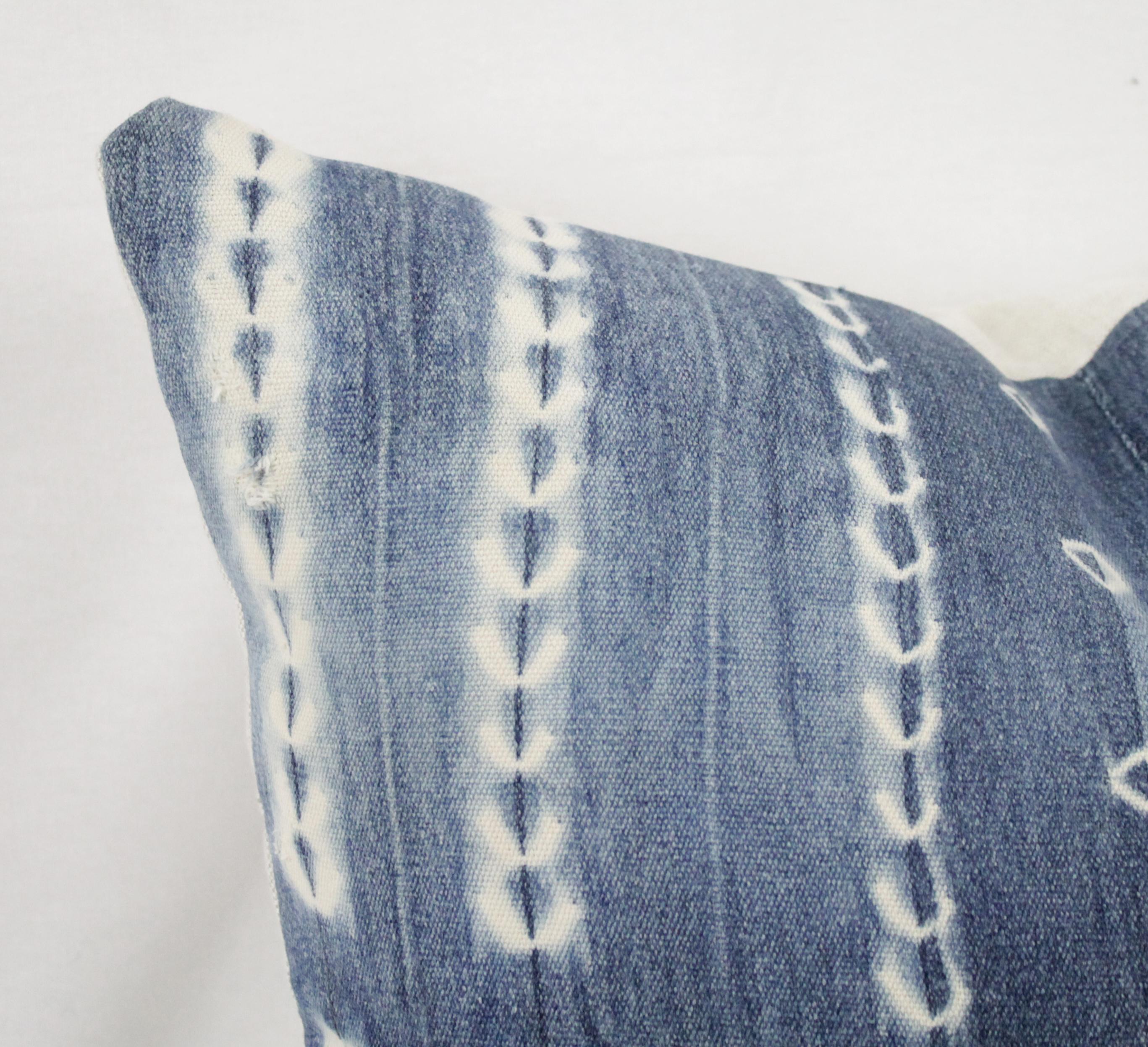 Vintage Blue and White Batik Style Pillows 4