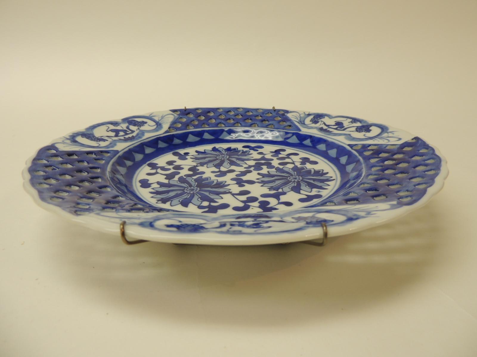 blue and white decorative wall plates