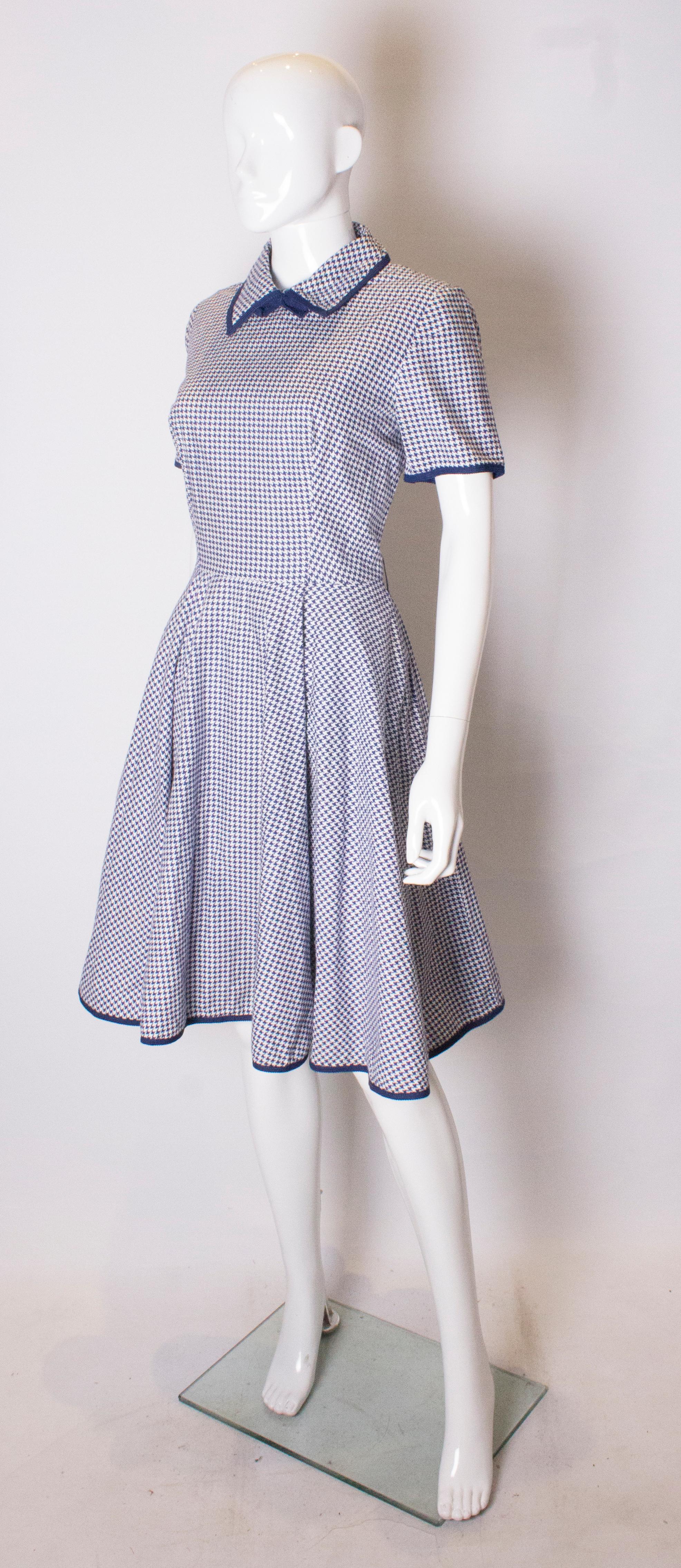 blue and white vintage dress