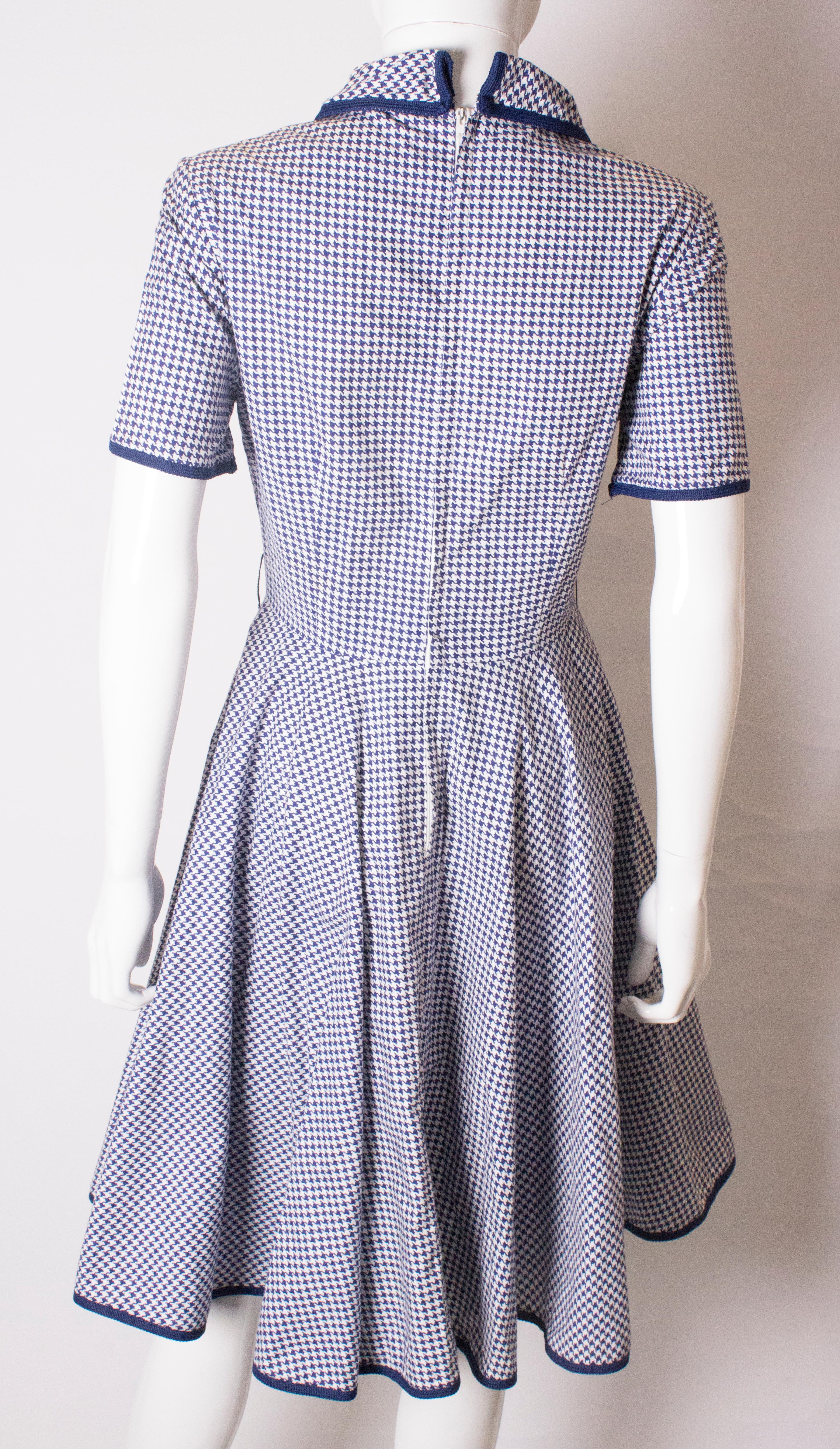 Women's Vintage Blue and White dress For Sale