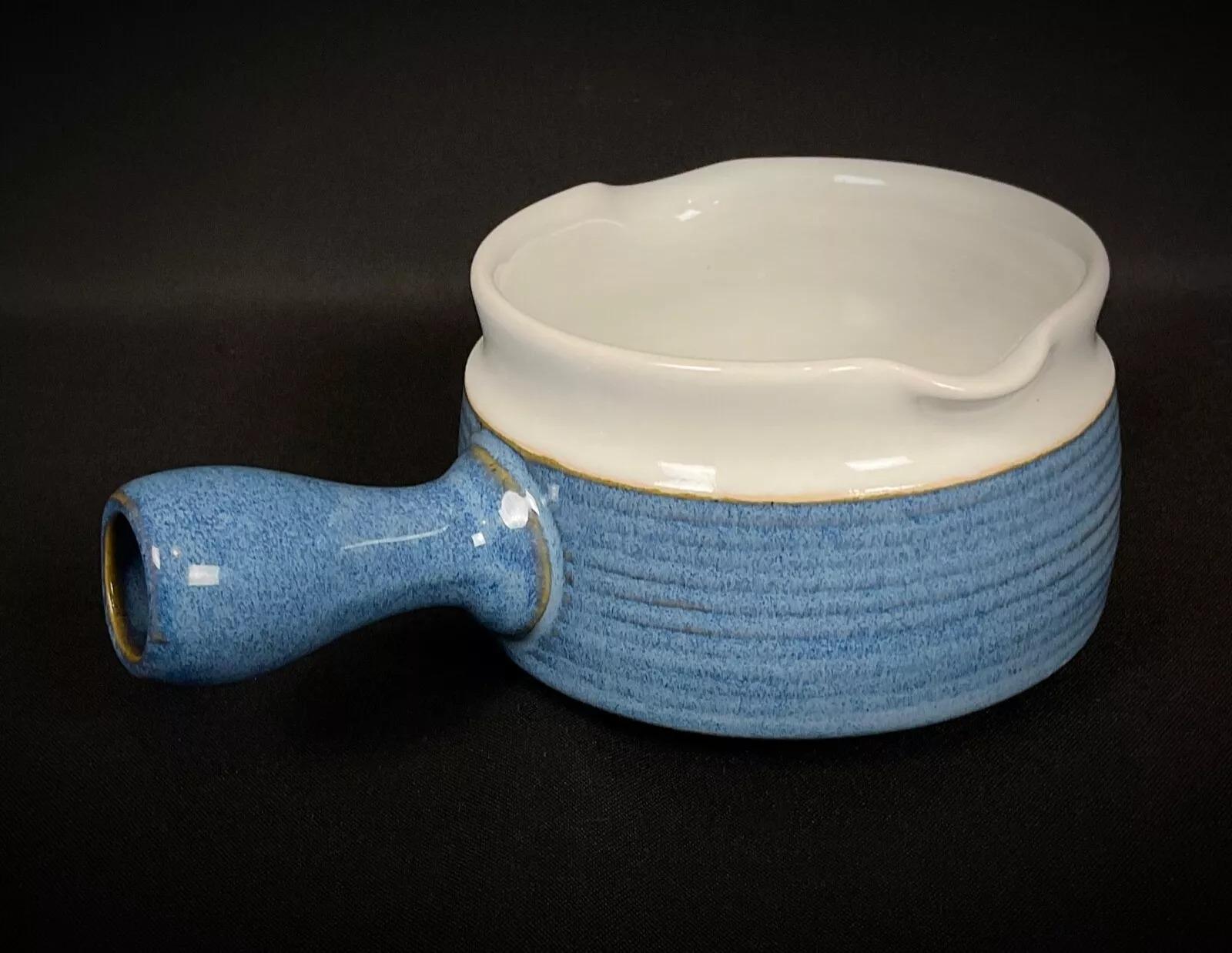 Blaue und weiße Fayence-Sauciere - Elegantes Saucieren, 16,5 cm - 2Y338 im Angebot 1
