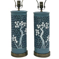 Vintage Blue and White Lamps