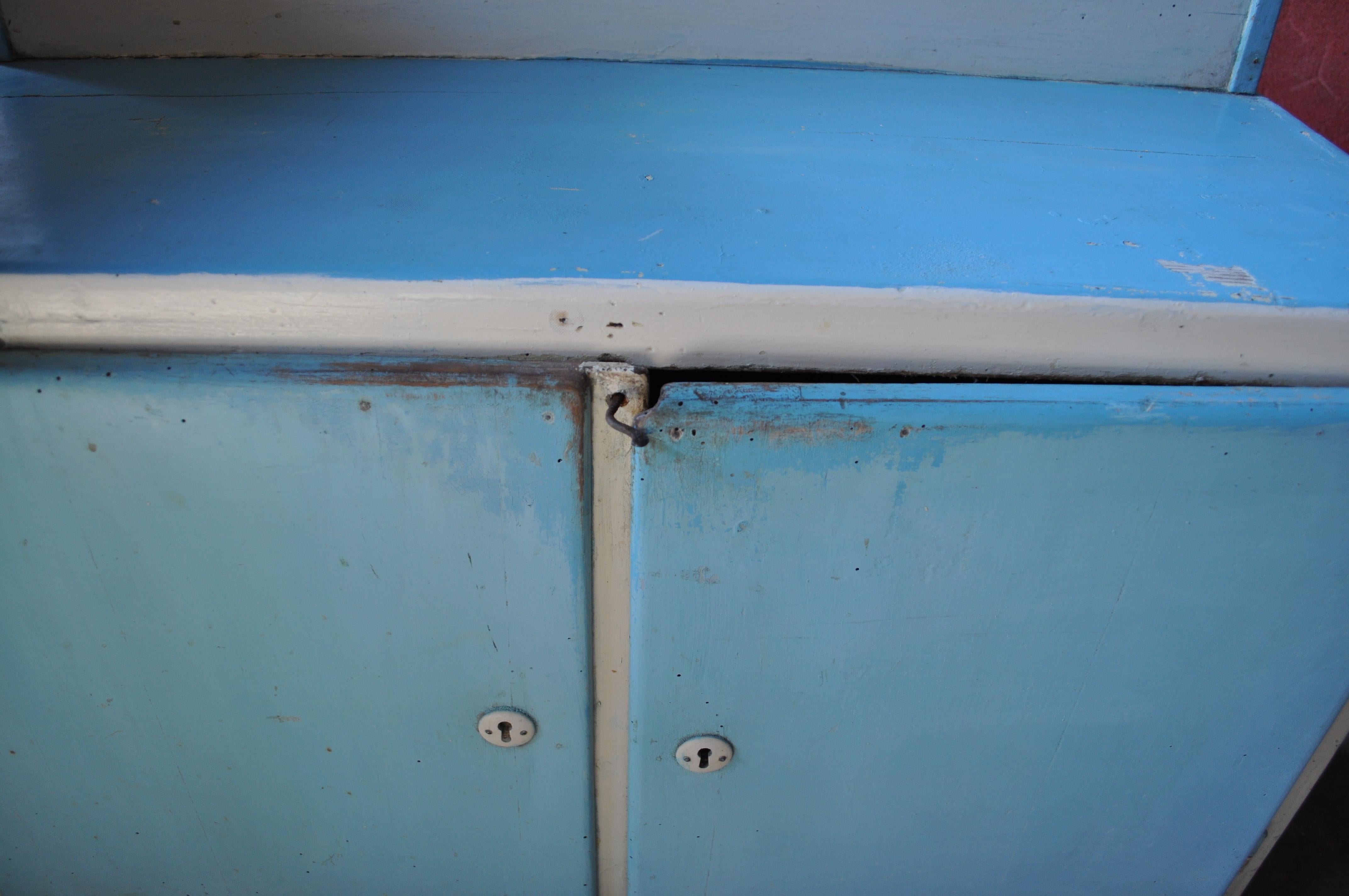 vintage blue cabinet