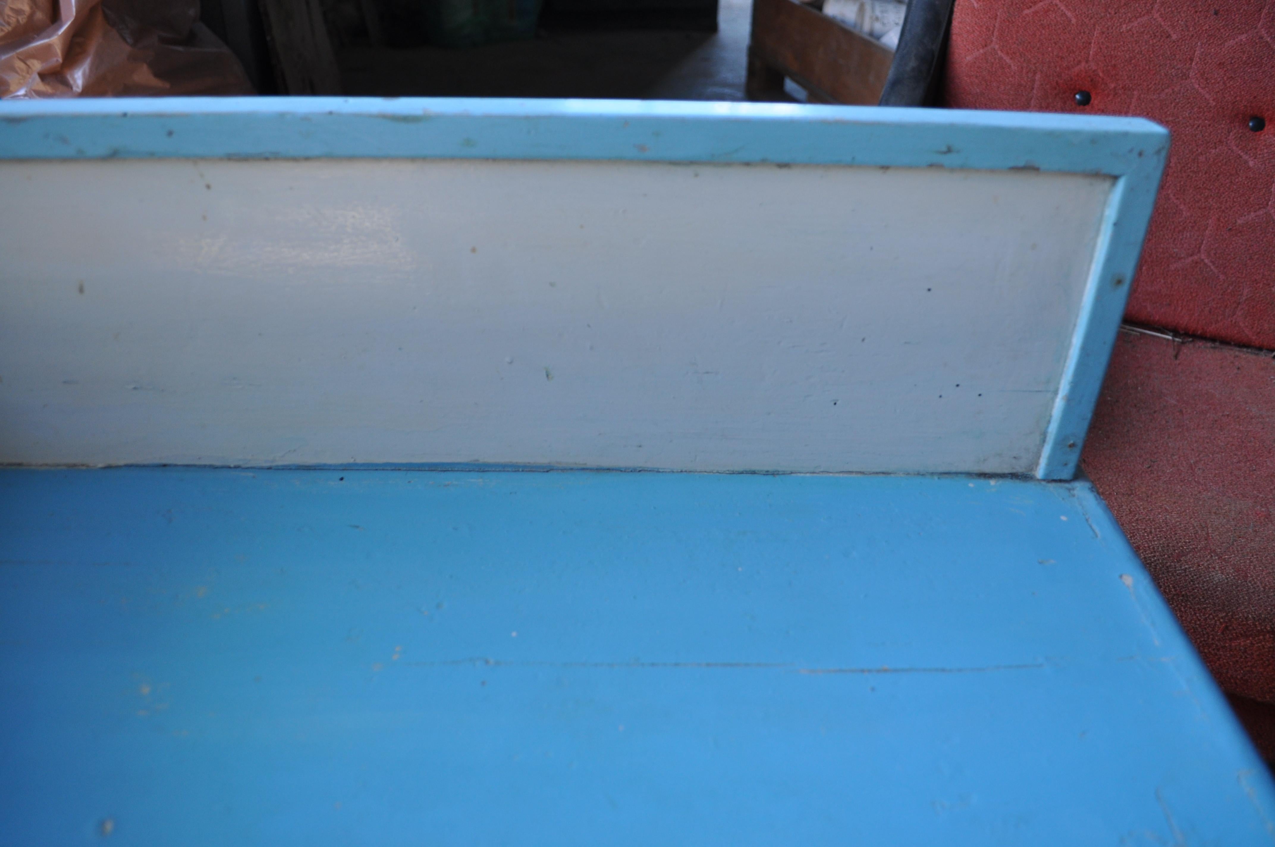 Hungarian Vintage Blue and White Painted Cabinet For Sale