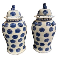 Vintage Blue and White Porcelain Vases