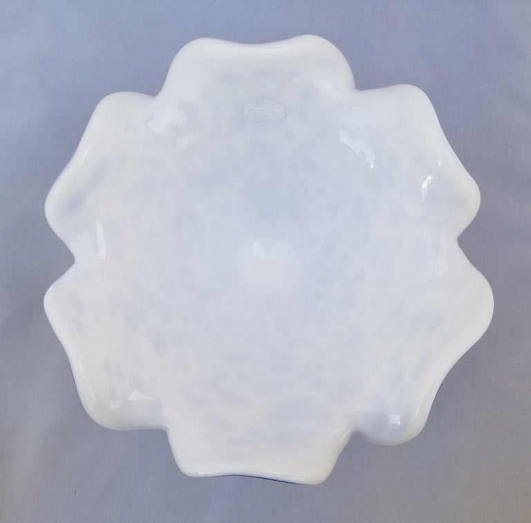 Blue/Green Art Glass Bowl/Display, Royal Gallery Made in Poland, Murano Style