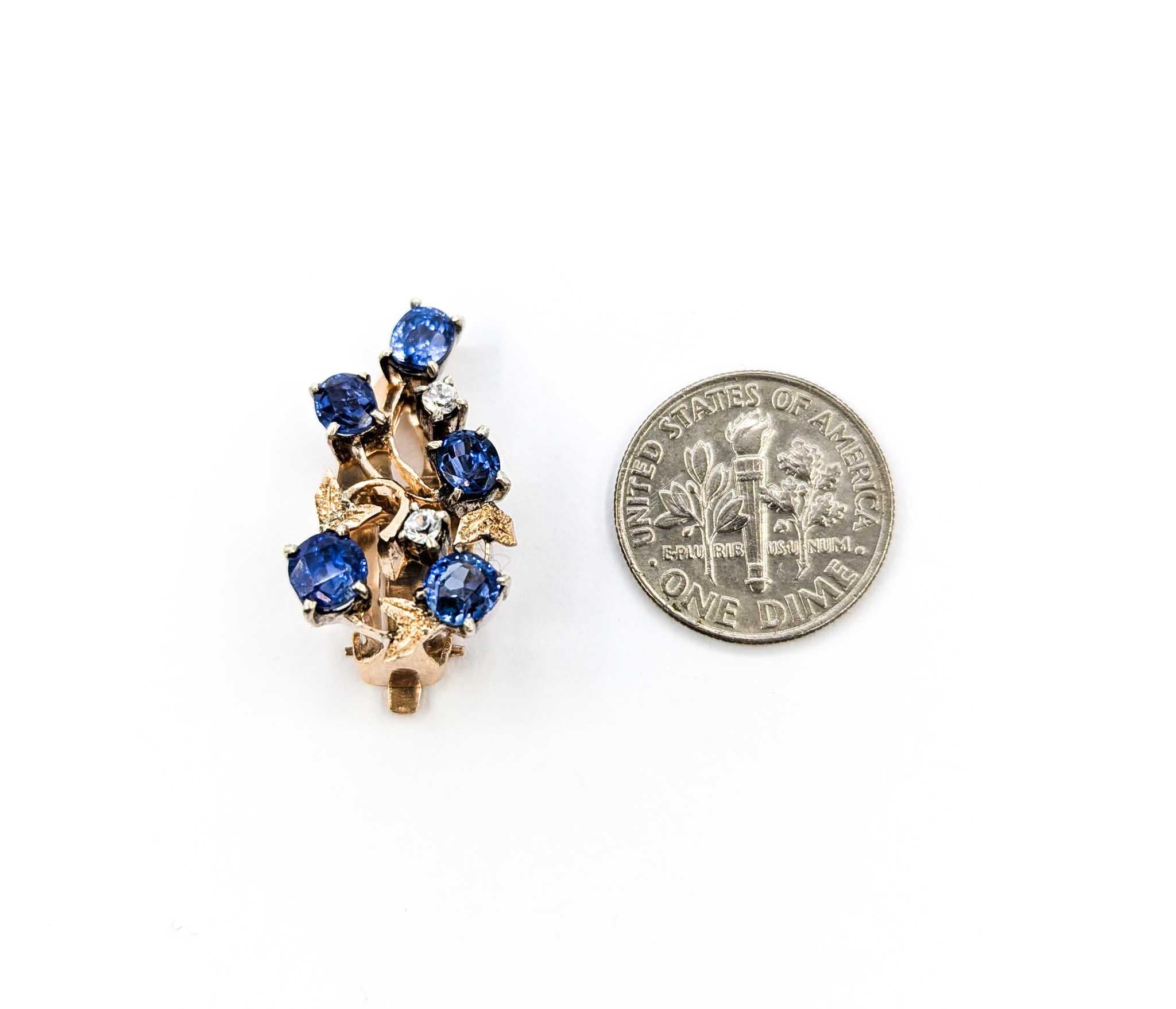 Vintage Blue and White Sapphire Earrings in 10k Yellow Gold

These beautiful vintage earrings are crafted in 10k yellow gold and feature 5.00ctw of vibrant blue sapphires, complemented by 0.20ctw of white sapphires. Sapphire, the birthstone for