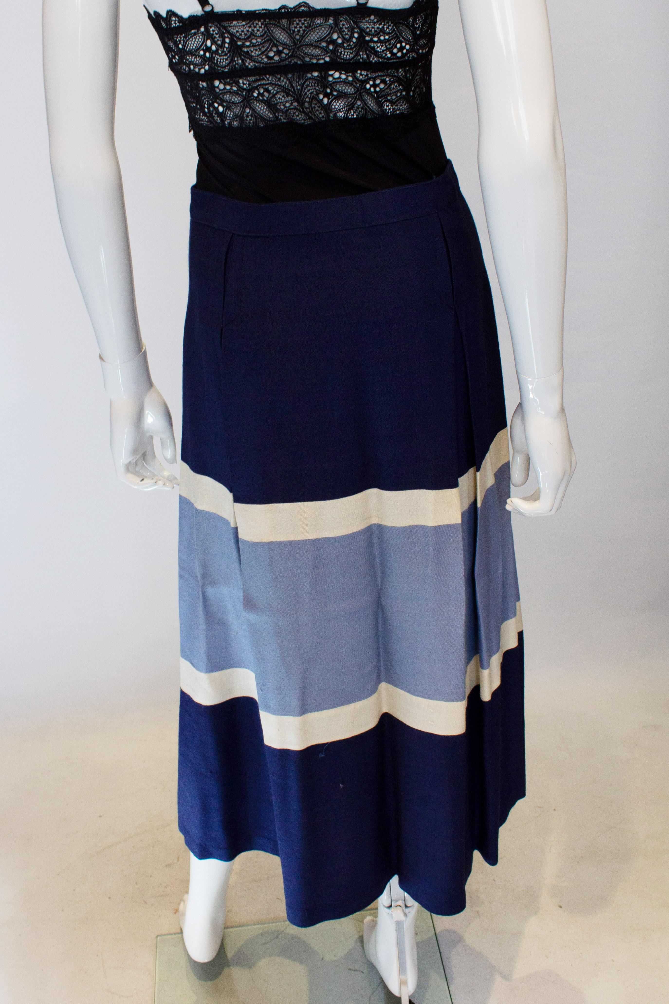 Black Vintage Blue and White skirt