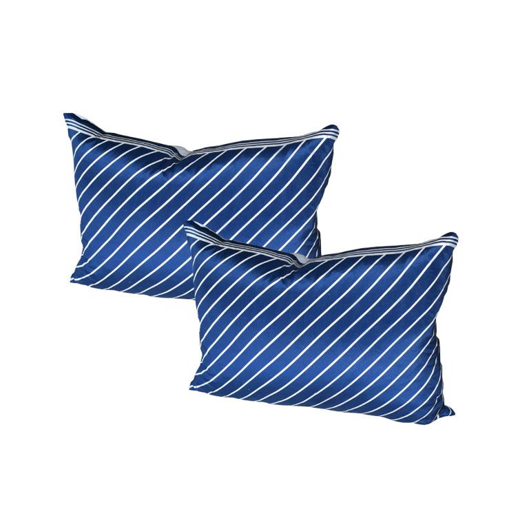blue white stripe cushion