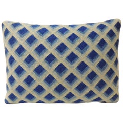 Vintage Blue and White Tapestry Decorative Bolster Pillow
