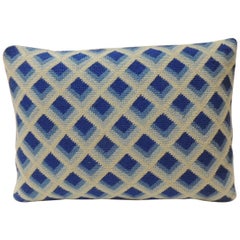 Vintage Blue and White Tapestry Decorative Bolster Pillow