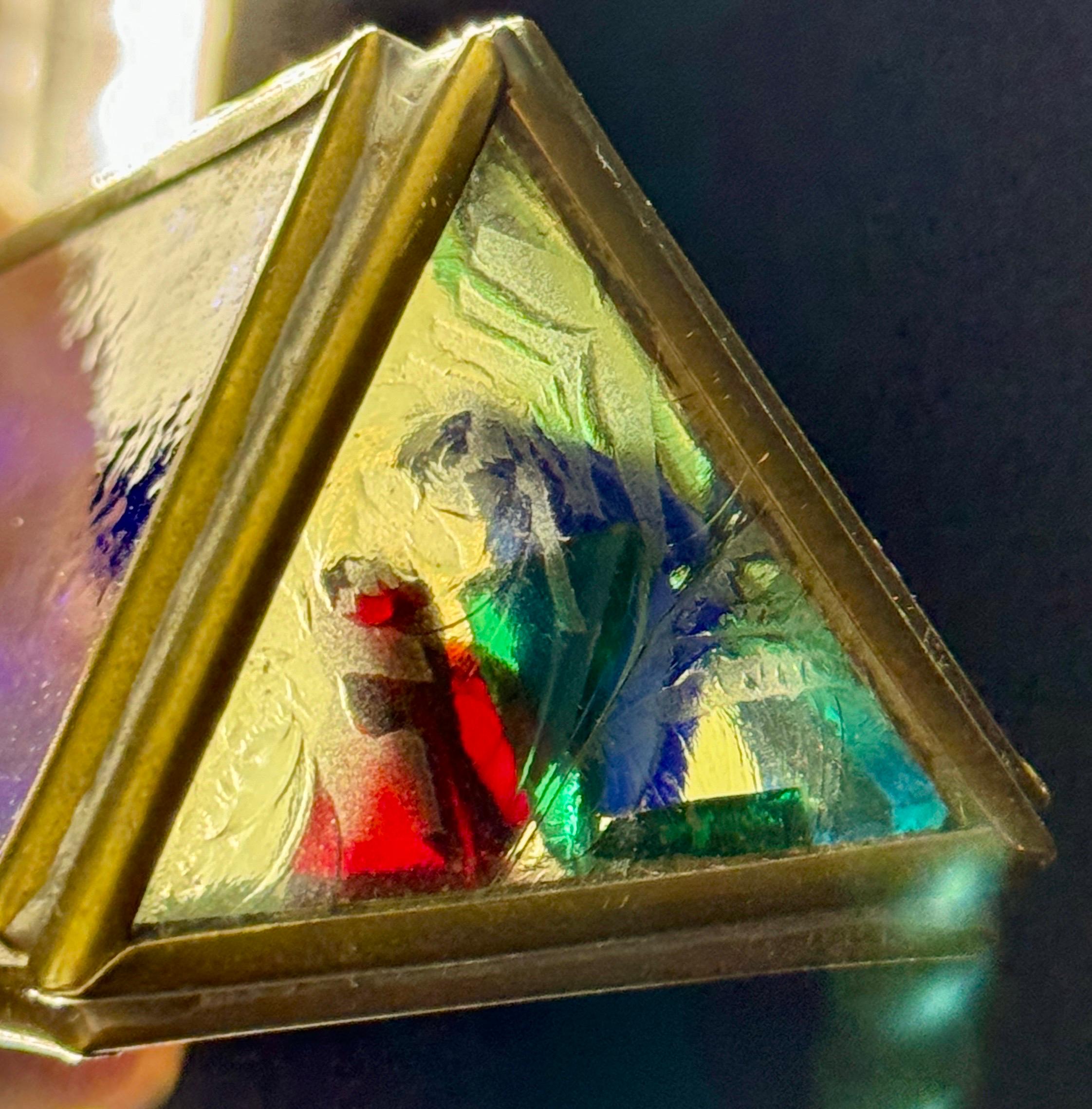 Vintage Blue Art Glass and Brass Kaleidoscope For Sale 2