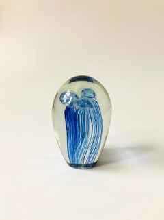 Vintage Blue Art Glass Jellyfish