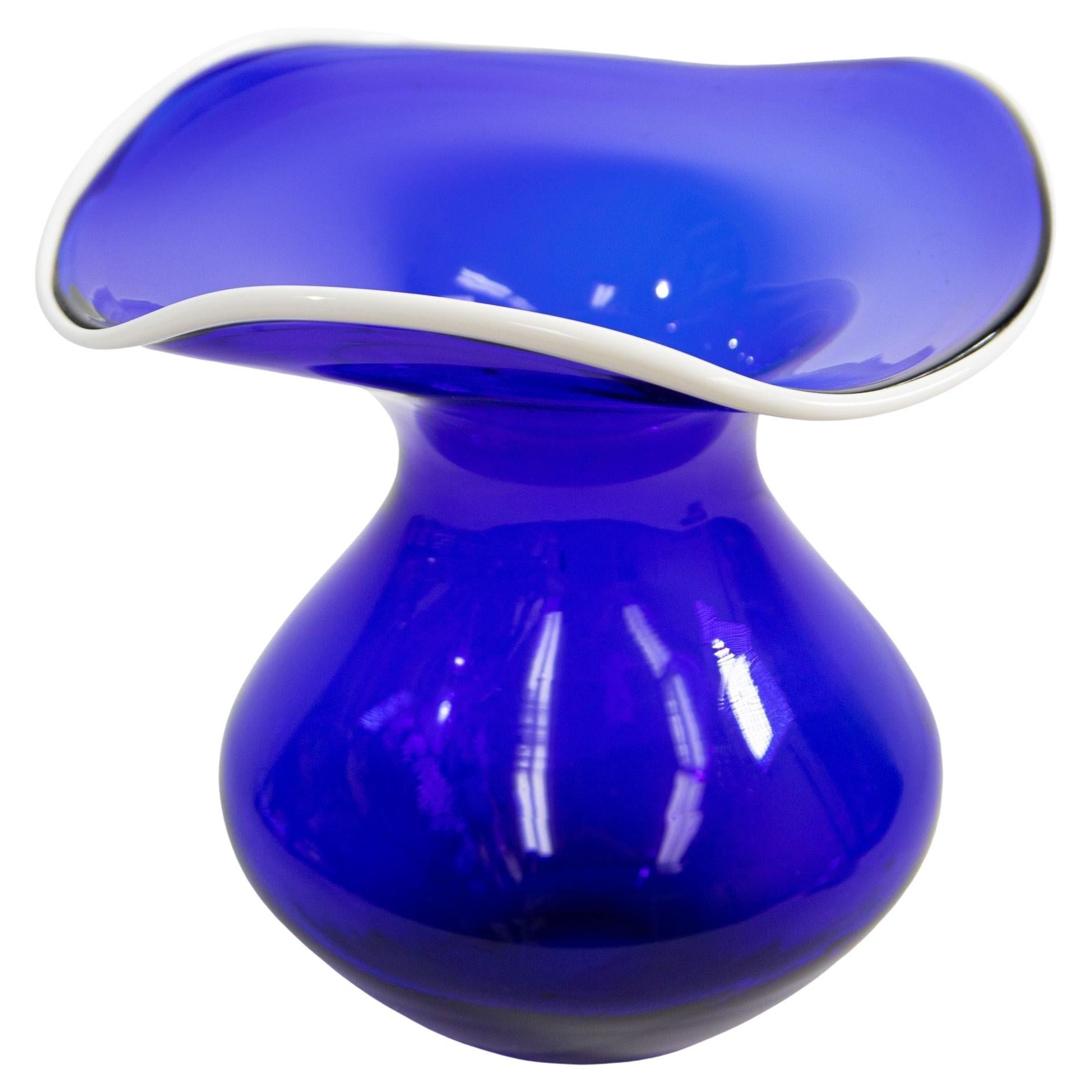 Vase d'art bleu de Murano