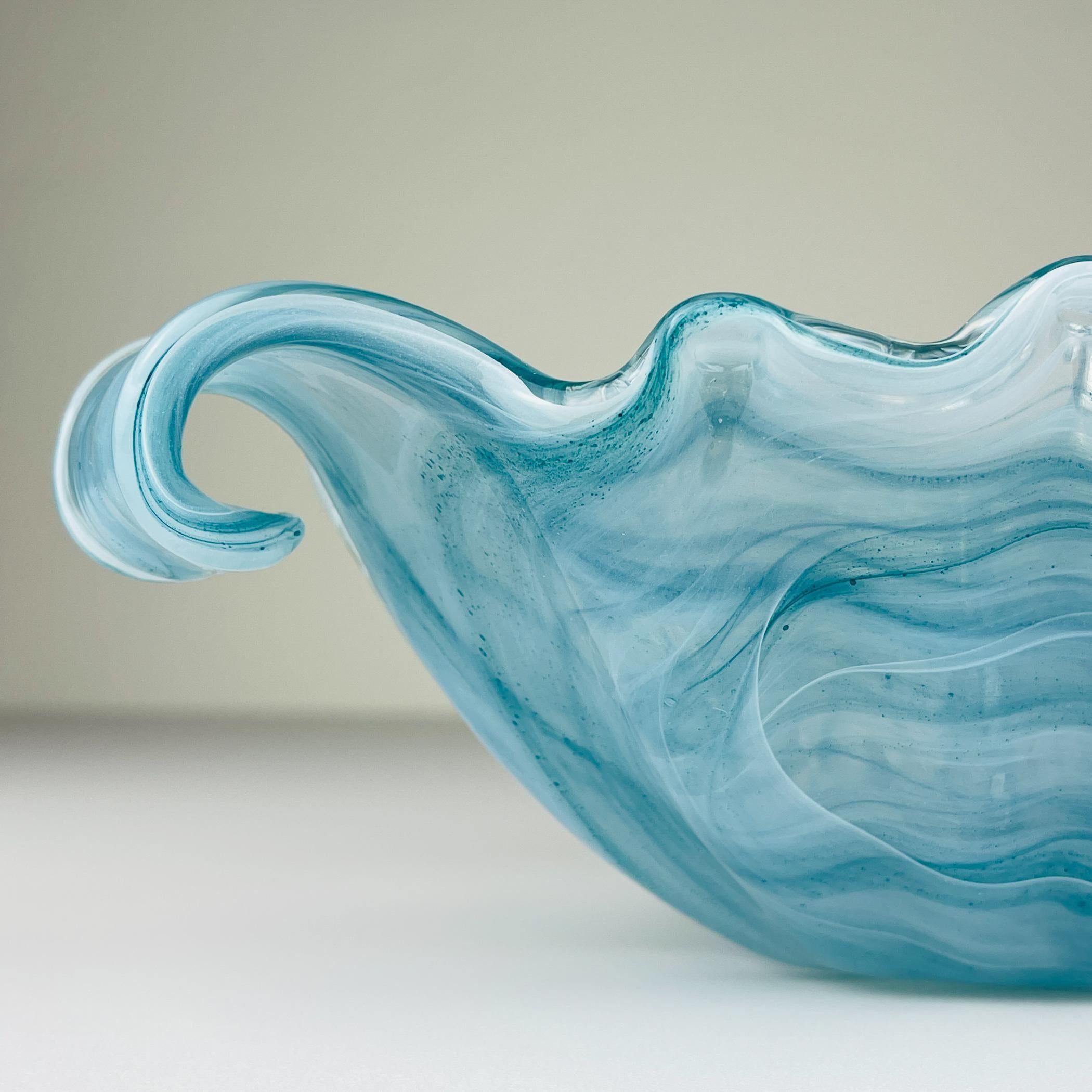 Blaue Vase aus Kunstglas, Italien 1990er Jahre im Angebot 3