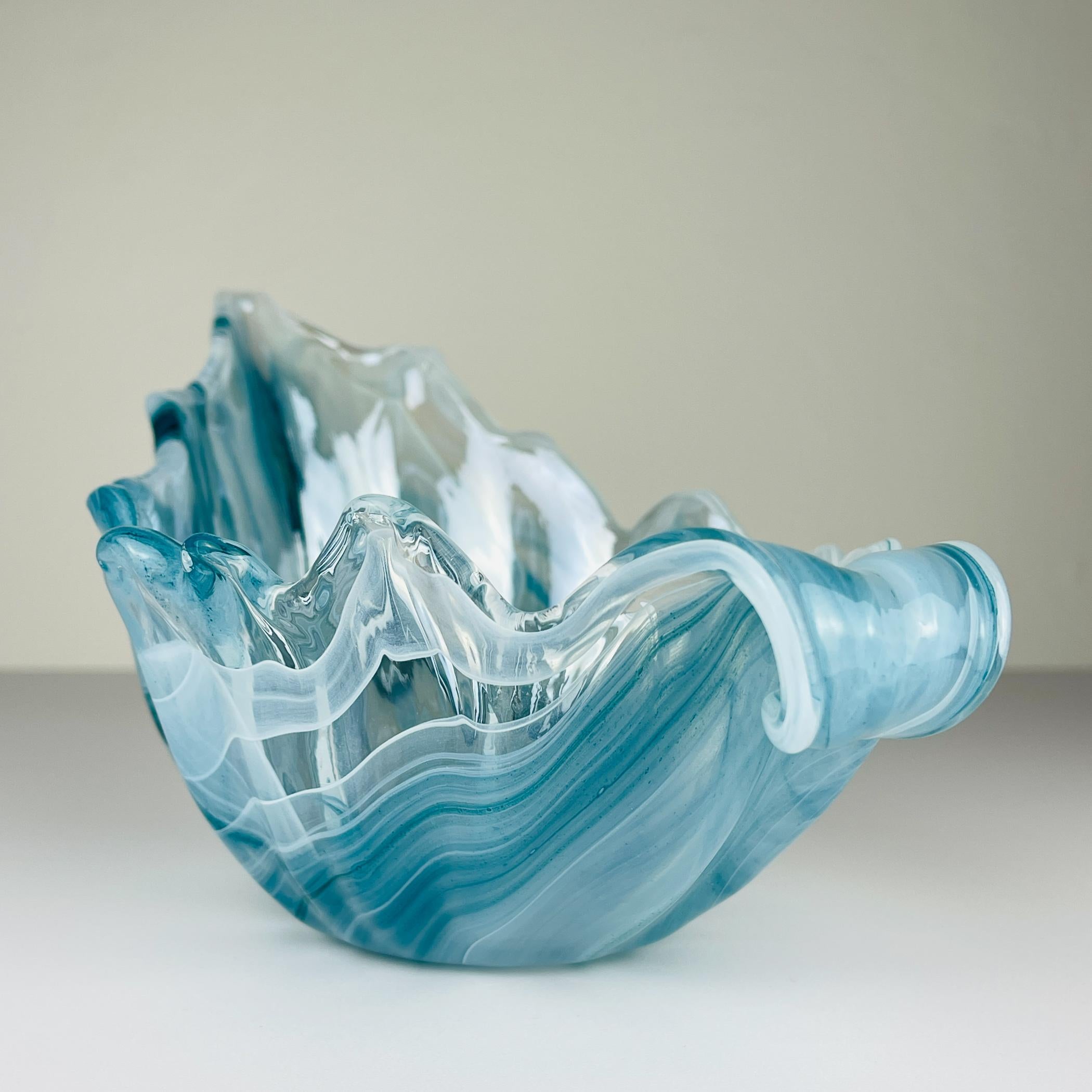 Blaue Vase aus Kunstglas, Italien 1990er Jahre im Angebot 5