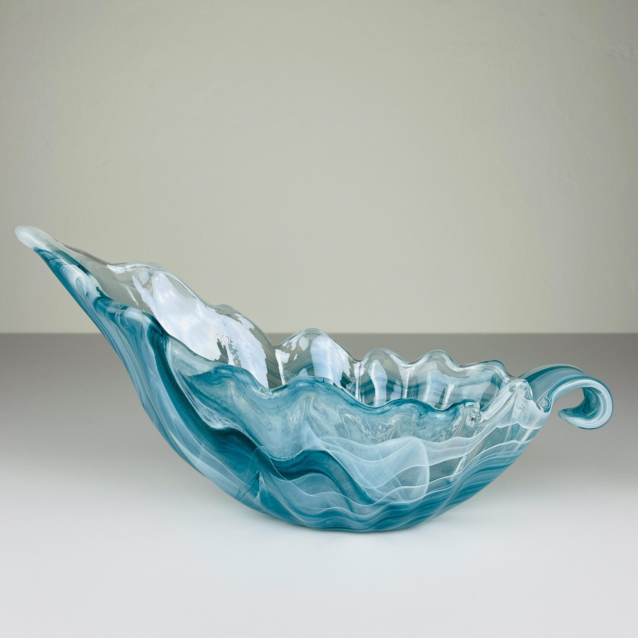 Blaue Vase aus Kunstglas, Italien 1990er Jahre im Angebot 6