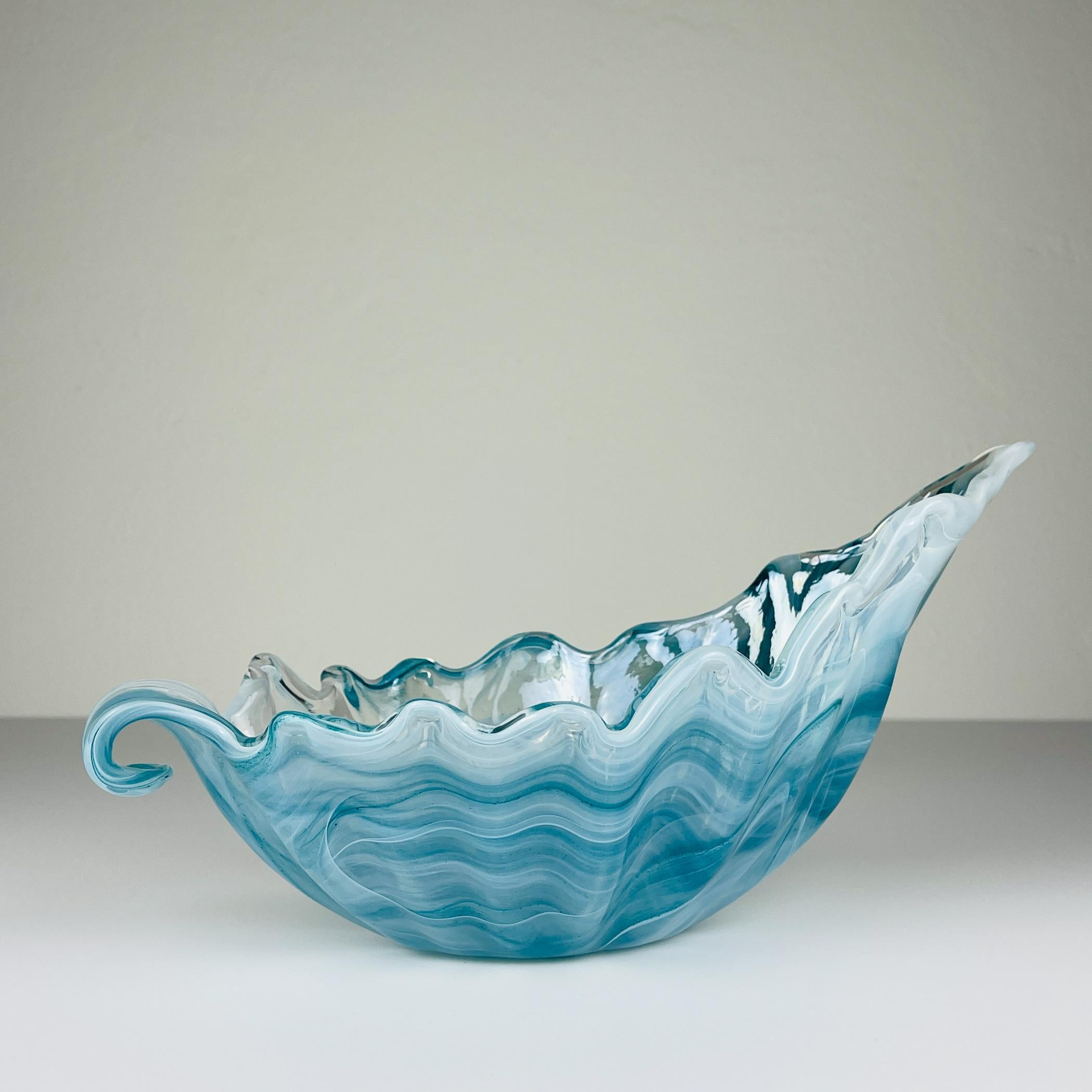 Blaue Vase aus Kunstglas, Italien 1990er Jahre (20. Jahrhundert) im Angebot