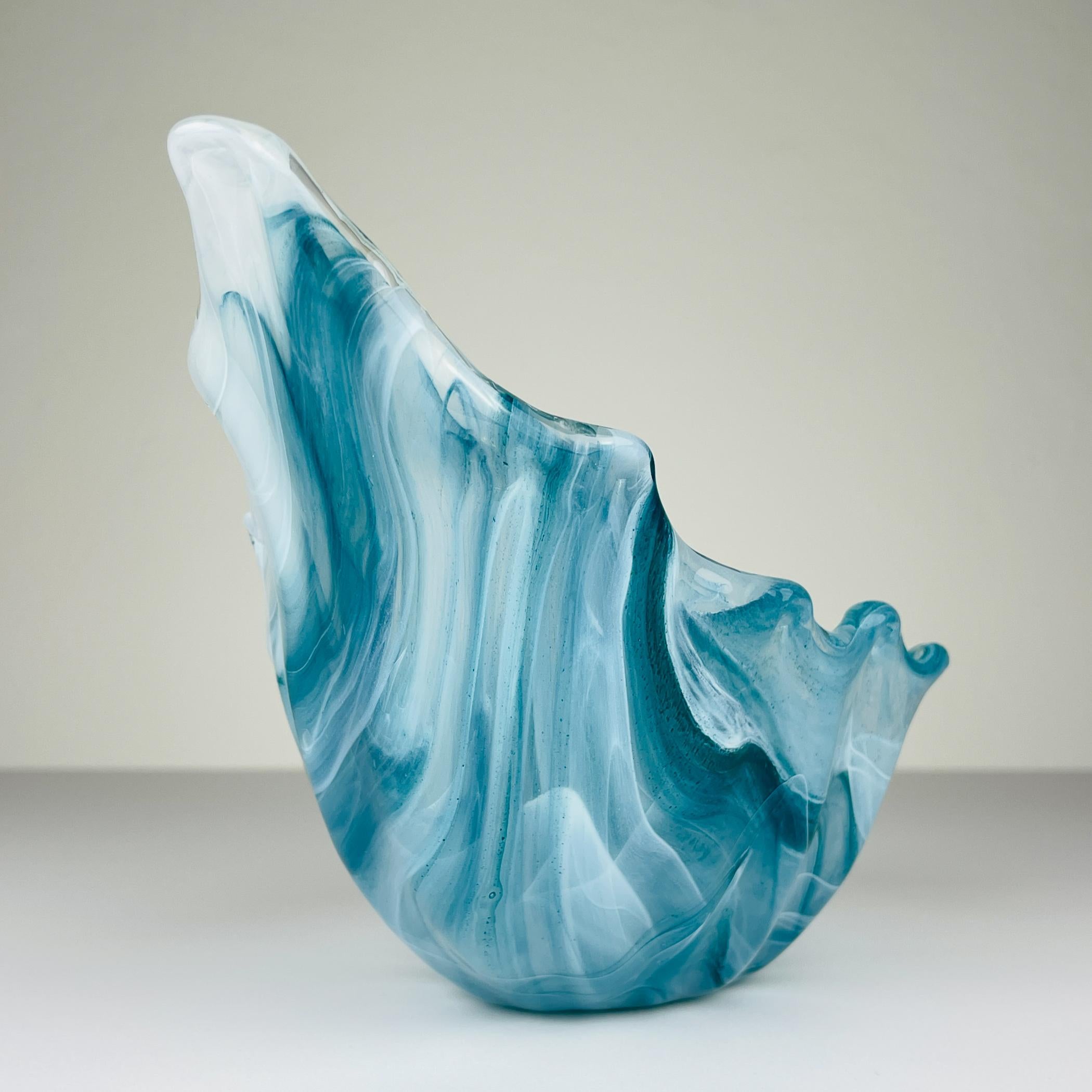 Blaue Vase aus Kunstglas, Italien 1990er Jahre im Angebot 2