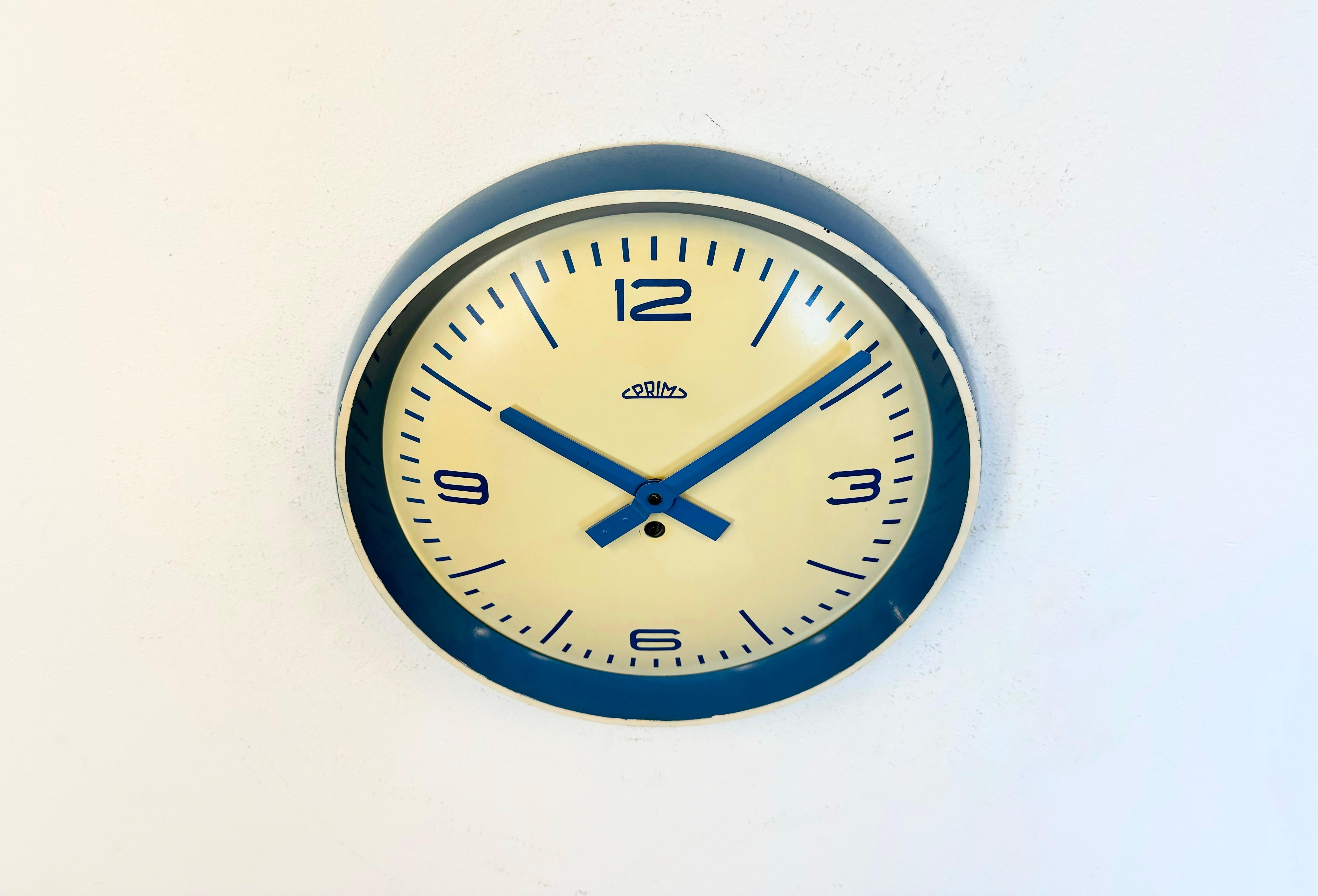 Vintage Blue Bakelite Mechanical Wall Clock from Prim, 1950s at 1stDibs ...