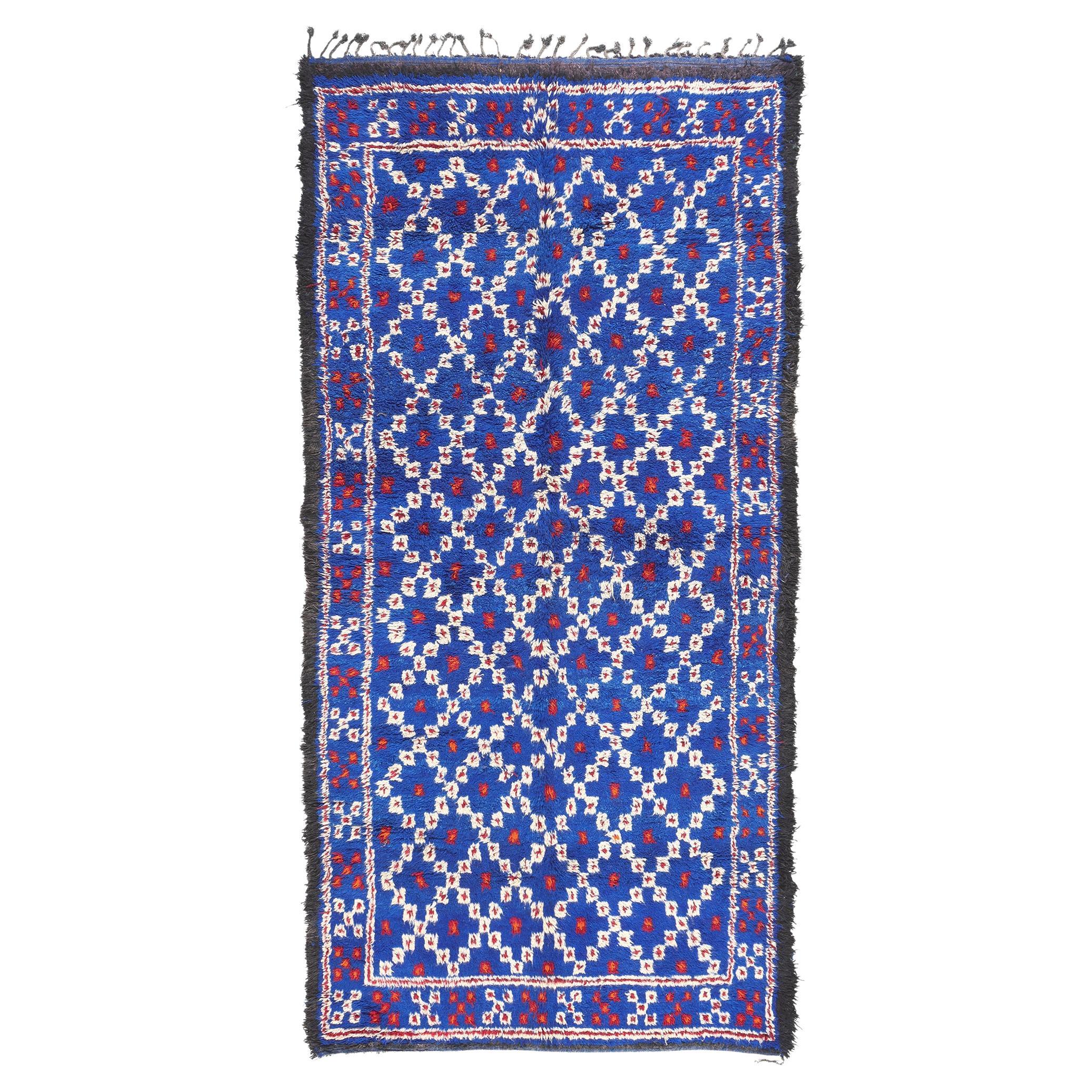 Tapis marocain bleu Beni MGuild