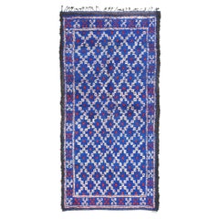 Retro Blue Beni MGuild Moroccan Rug