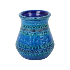 Vaso Bitossi blu vintage Rimini Blue Aldo Londi Design anni '60