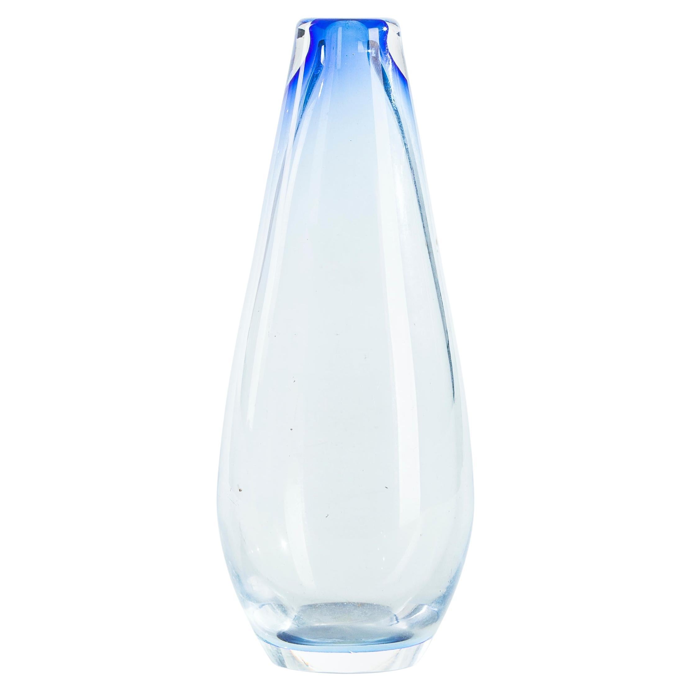 Blaue Vase aus Mischglas im Vintage-Stil, Italien, 1960er Jahre