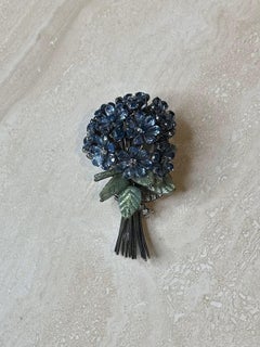 Vintage Blue Bouquet Brooch