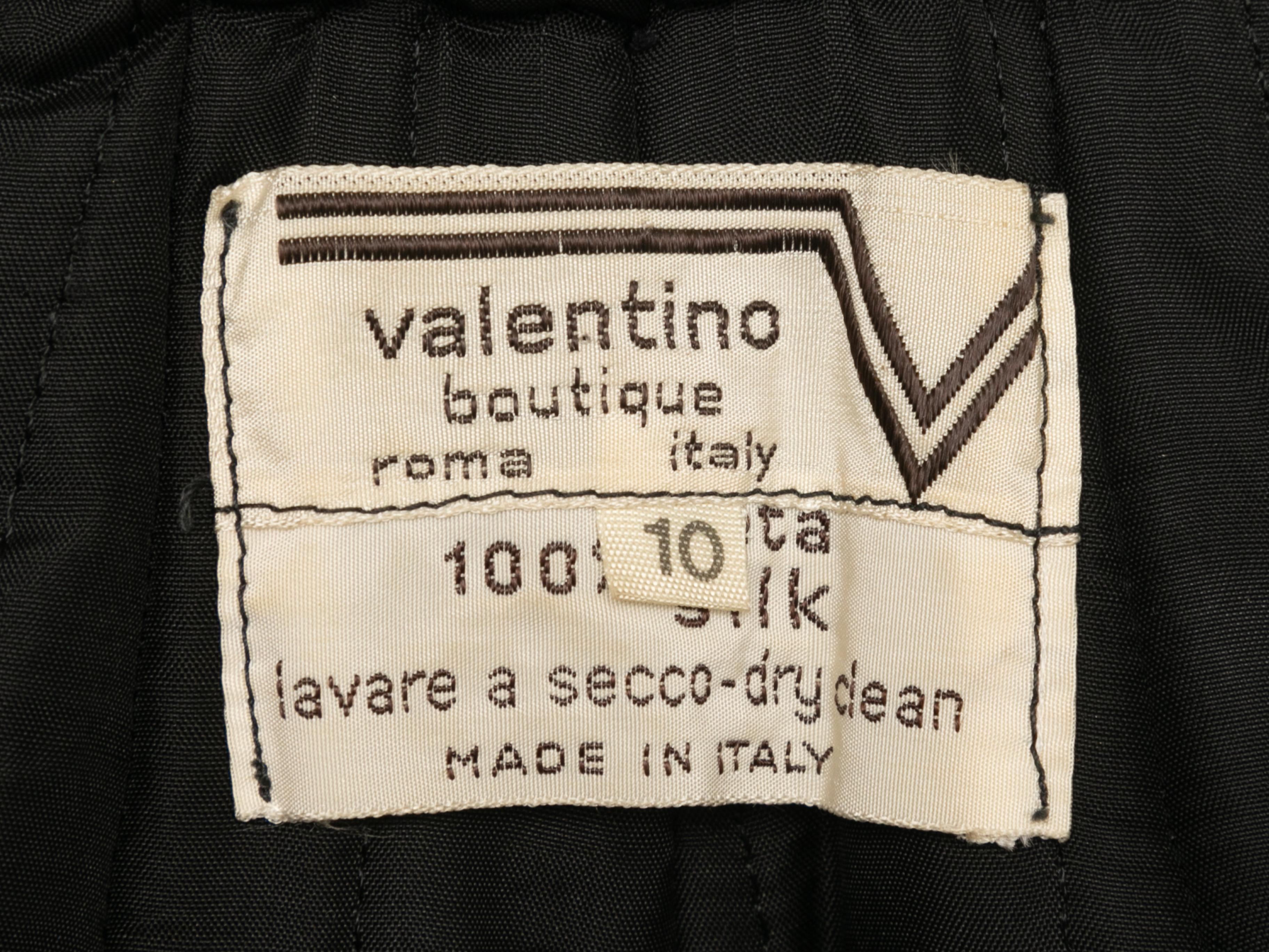 Vintage Blue & Brown Valentino Boutique Silk & Faux Fur Coat Size US 10 1