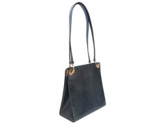 Vintage Blue Celine Lizard Skin Handbag