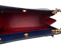 Vintage Blue Celine Lizard Skin Handbag