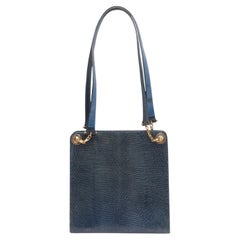 Vintage Blue Celine Lizard Skin Handbag
