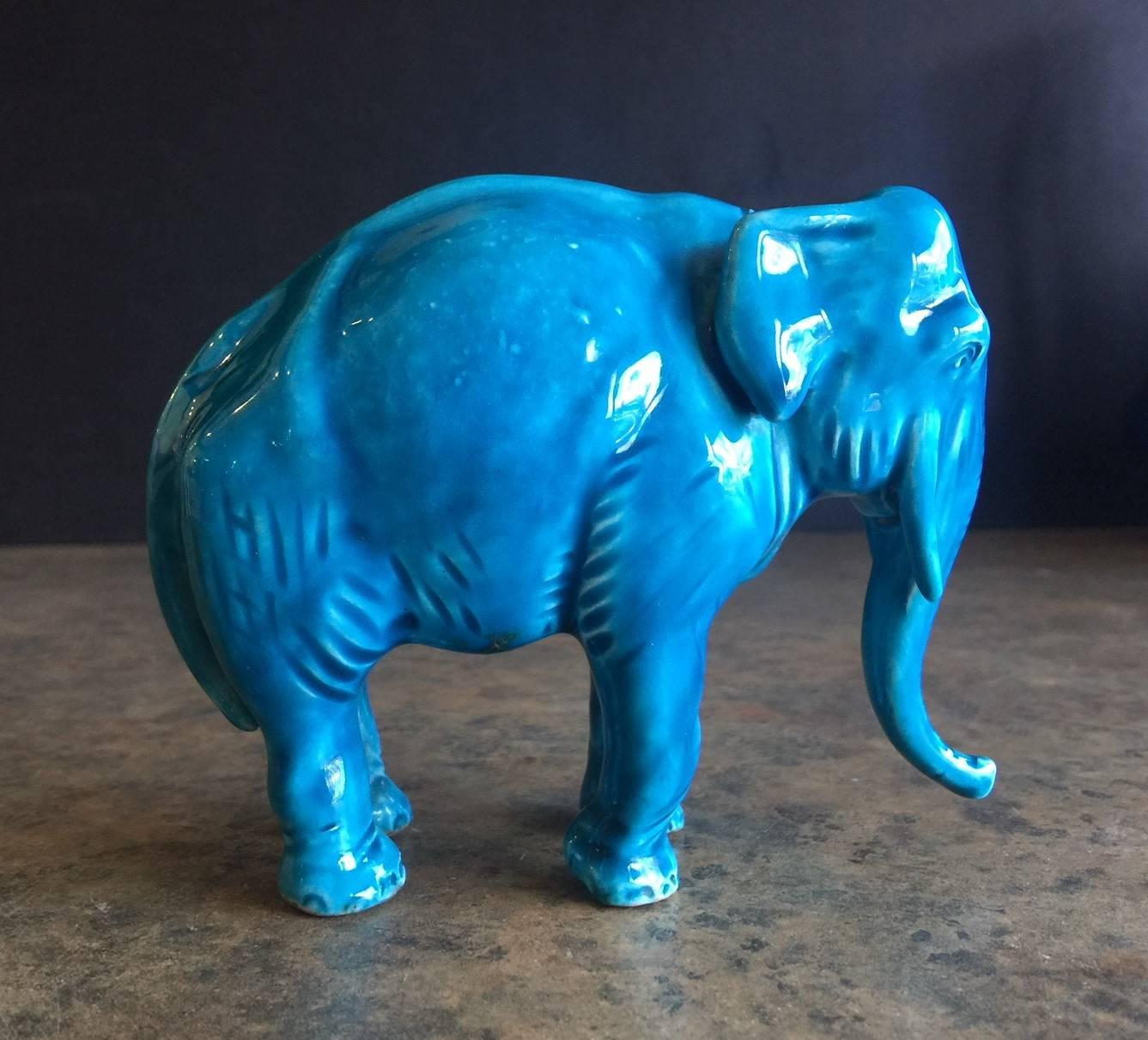 blue pottery elephant