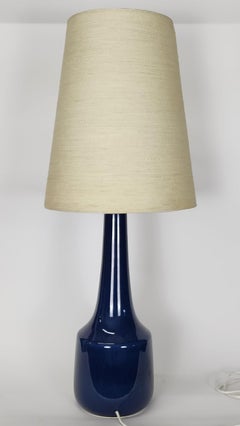 Lampe vintage en céramique bleue de Lotte et Gunnar Bostlund