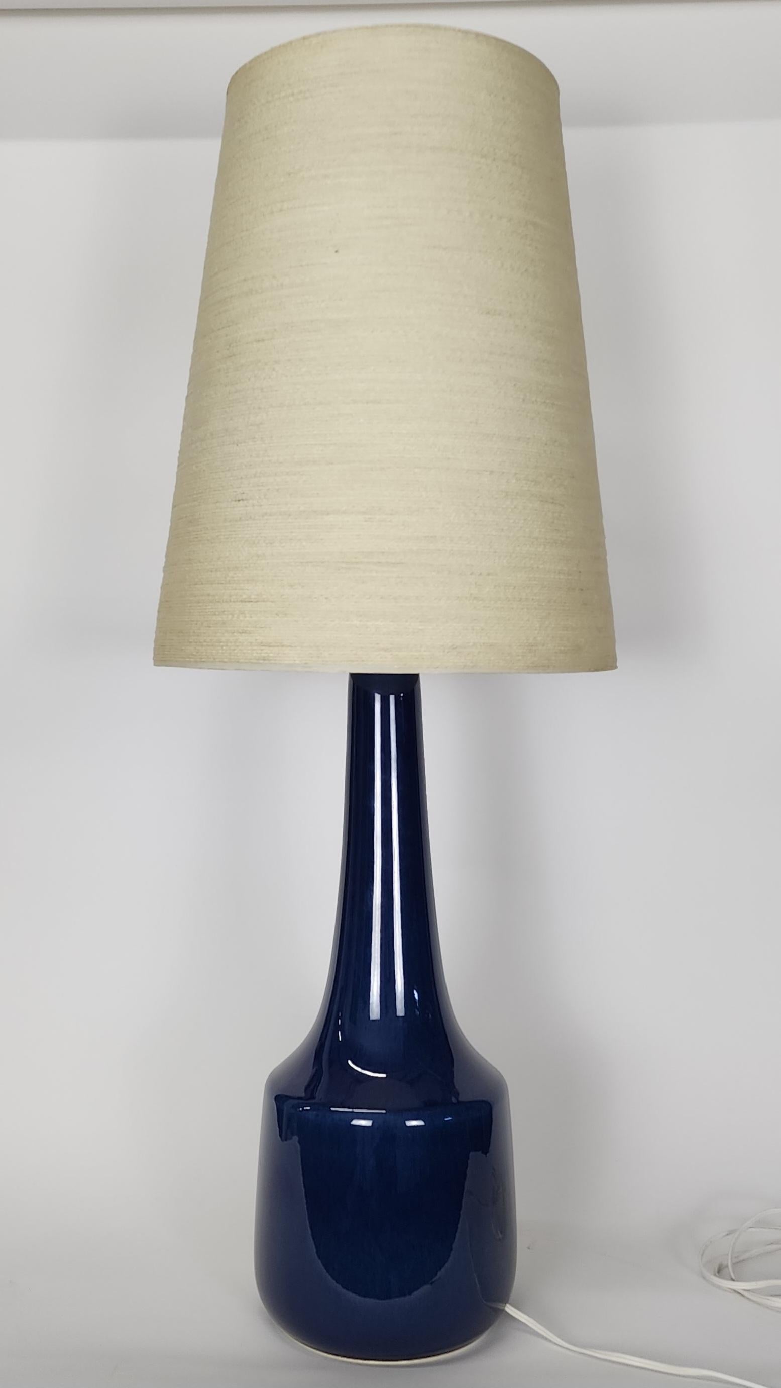 Mid-20th Century Vintage Blue Ceramic Lamp by Lotte and Gunnar Bostlund For Sale